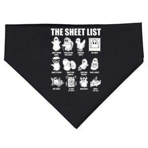 Retro The Halloween Sheet List Funny Boo Sheet Halloween USA-Made Doggie Bandana