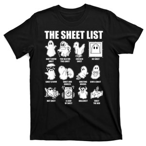 Retro The Halloween Sheet List Funny Boo Sheet Halloween T-Shirt