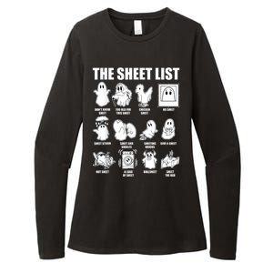 Retro The Halloween Sheet List Funny Boo Sheet Halloween Womens CVC Long Sleeve Shirt