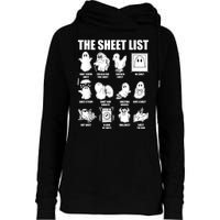 Retro The Halloween Sheet List Funny Boo Sheet Halloween Womens Funnel Neck Pullover Hood