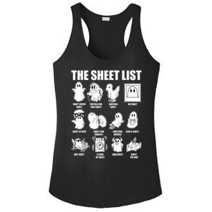 Retro The Halloween Sheet List Funny Boo Sheet Halloween Ladies PosiCharge Competitor Racerback Tank