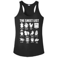 Retro The Halloween Sheet List Funny Boo Sheet Halloween Ladies PosiCharge Competitor Racerback Tank