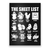 Retro The Halloween Sheet List Funny Boo Sheet Halloween Poster