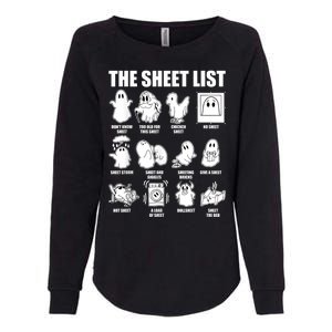 Retro The Halloween Sheet List Funny Boo Sheet Halloween Womens California Wash Sweatshirt