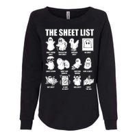 Retro The Halloween Sheet List Funny Boo Sheet Halloween Womens California Wash Sweatshirt