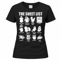 Retro The Halloween Sheet List Funny Boo Sheet Halloween Women's T-Shirt