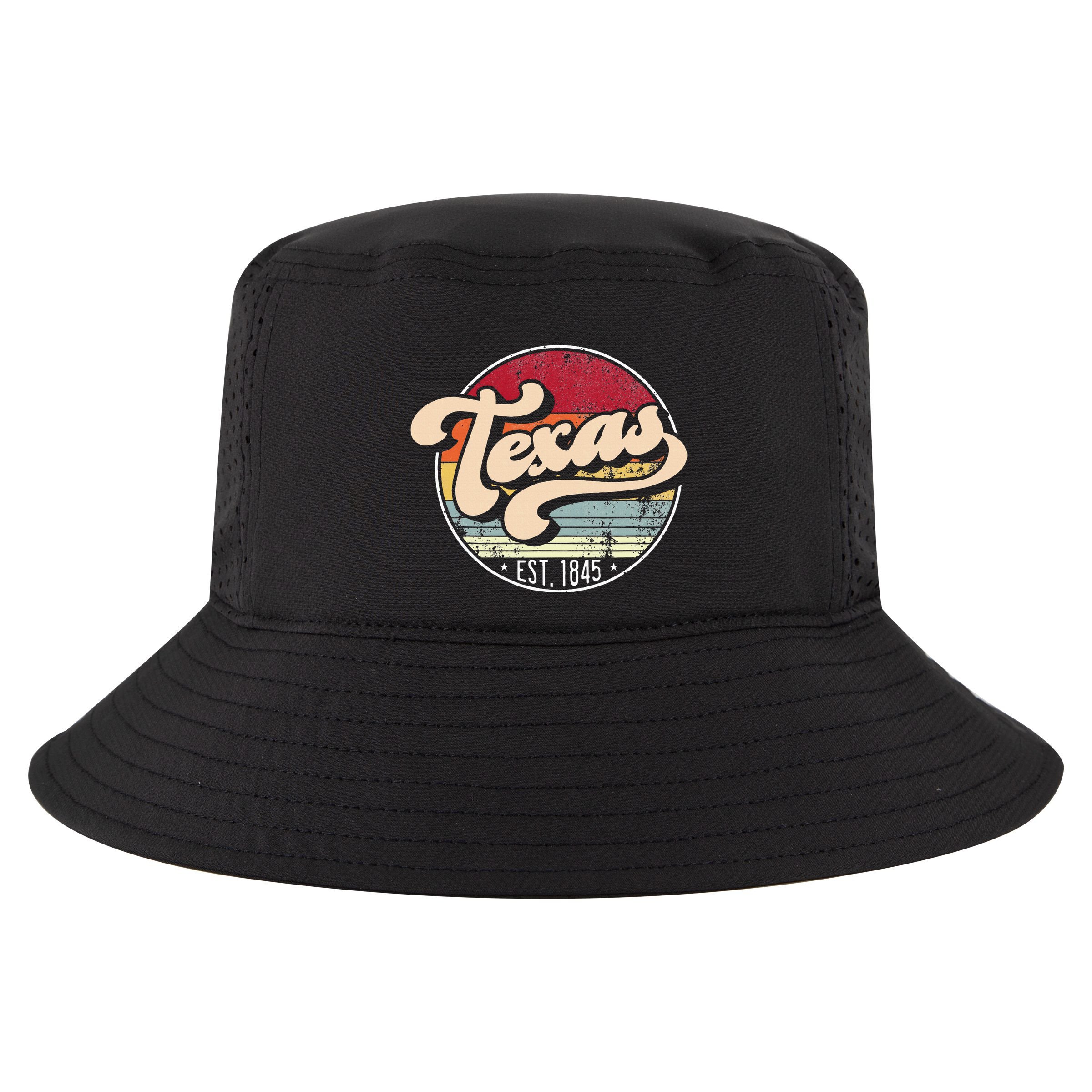 Retro Texas Home State Tx Cool 70s Style Sunset Cool Comfort Performance Bucket Hat