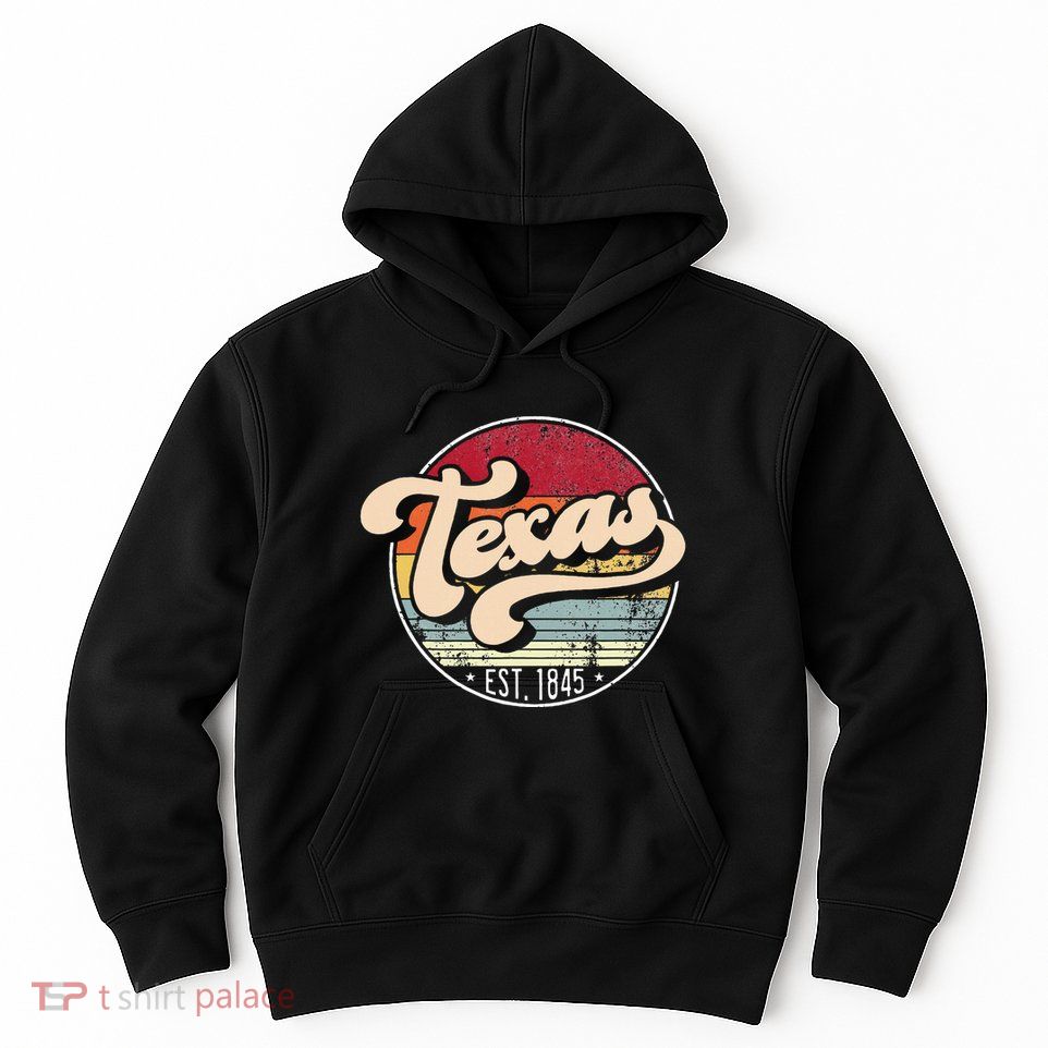 Retro Texas Home State Tx Cool 70s Style Sunset Hoodie