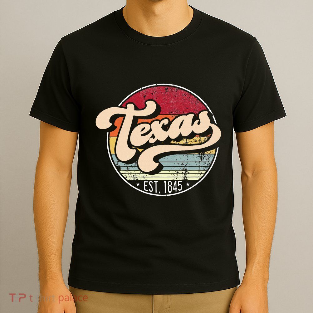 Retro Texas Home State Tx Cool 70s Style Sunset T-Shirt