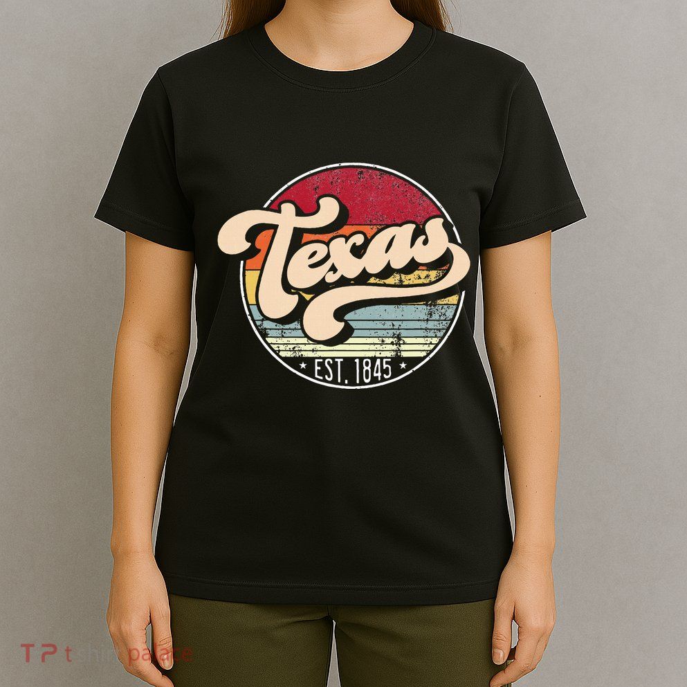 Retro Texas Home State Tx Cool 70s Style Sunset T-Shirt