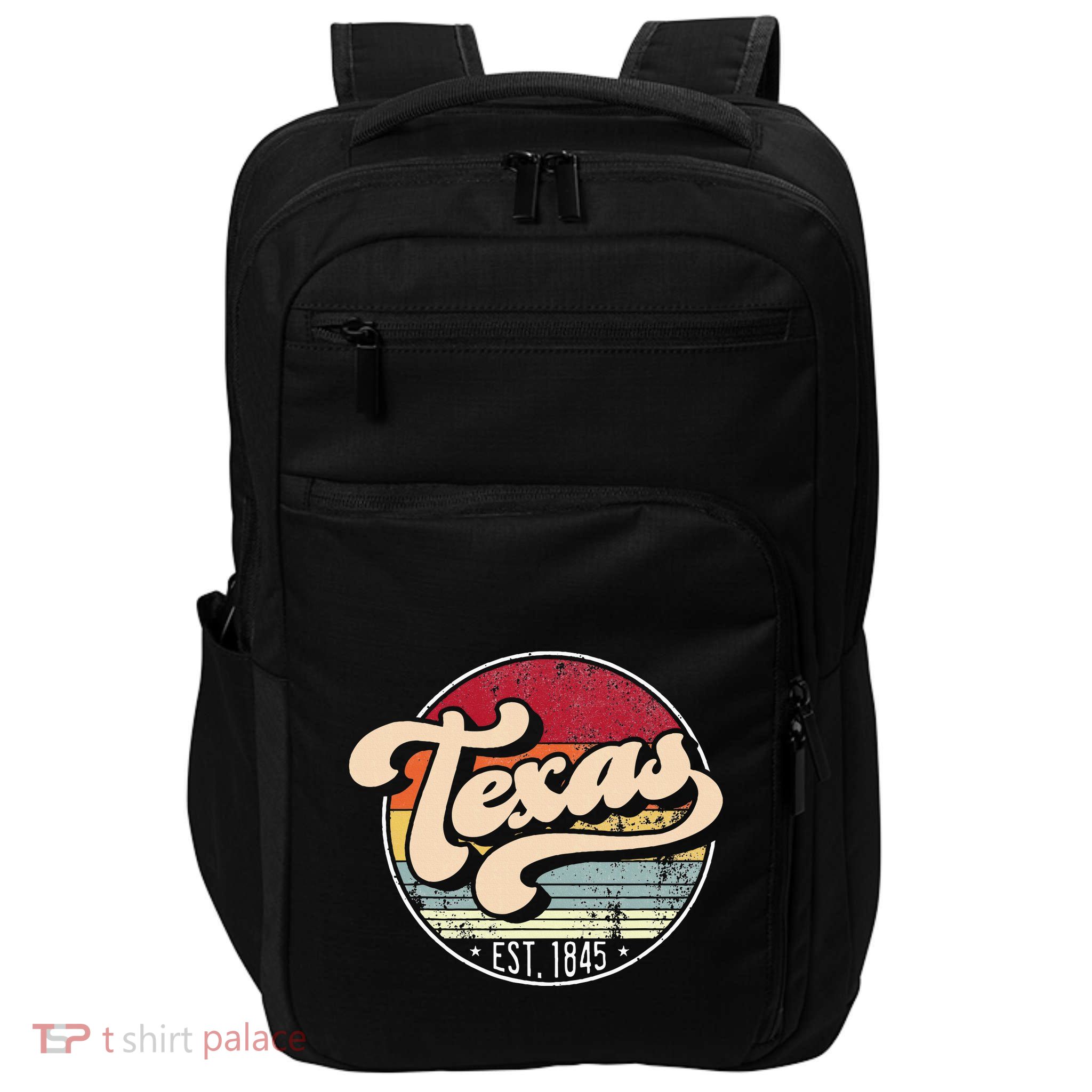 Retro Texas Home State Tx Cool 70s Style Sunset Impact Tech Backpack