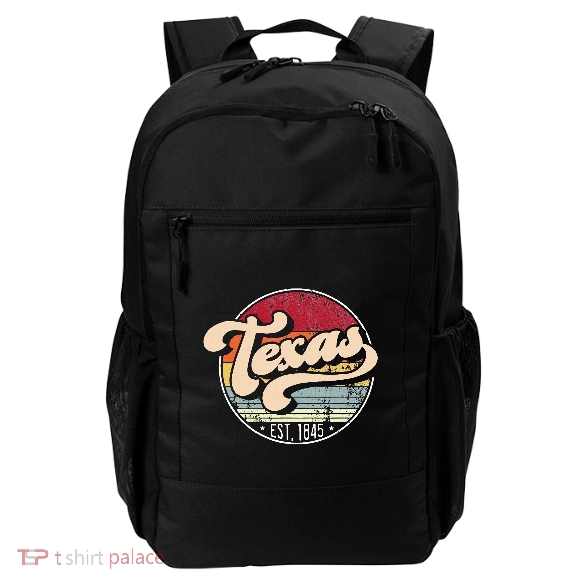 Retro Texas Home State Tx Cool 70s Style Sunset Backpack