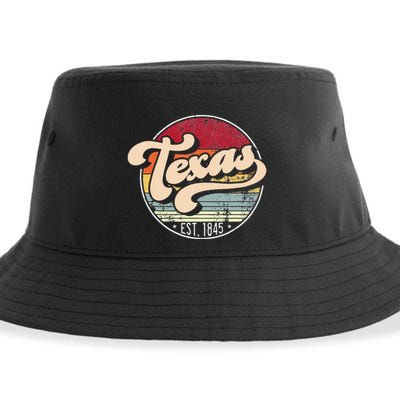 Retro Texas Home State Tx Cool 70s Style Sunset Sustainable Bucket Hat