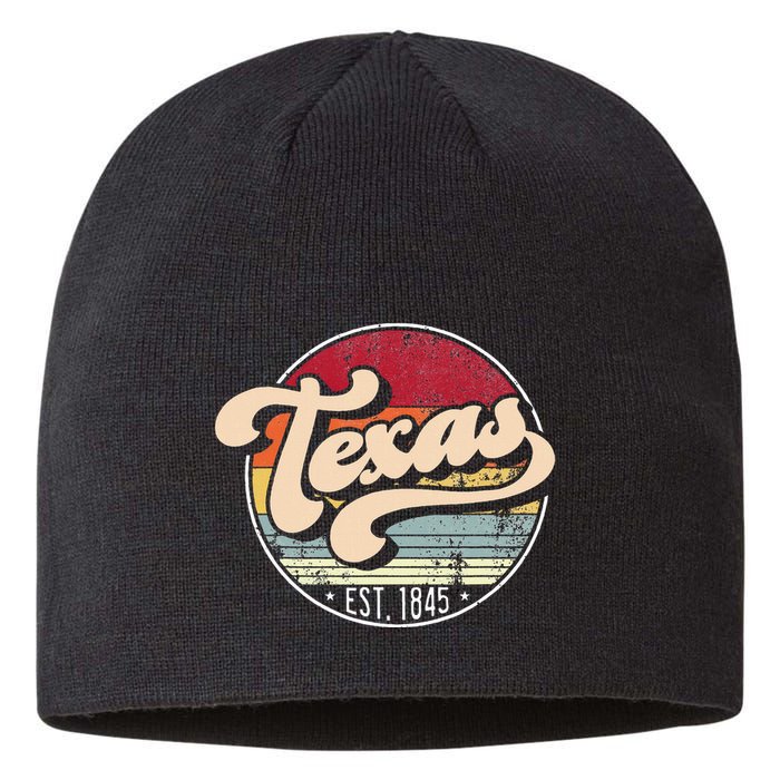 Retro Texas Home State Tx Cool 70s Style Sunset Sustainable Beanie