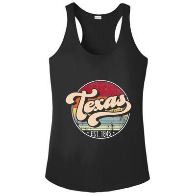 Retro Texas Home State Tx Cool 70s Style Sunset Ladies PosiCharge Competitor Racerback Tank