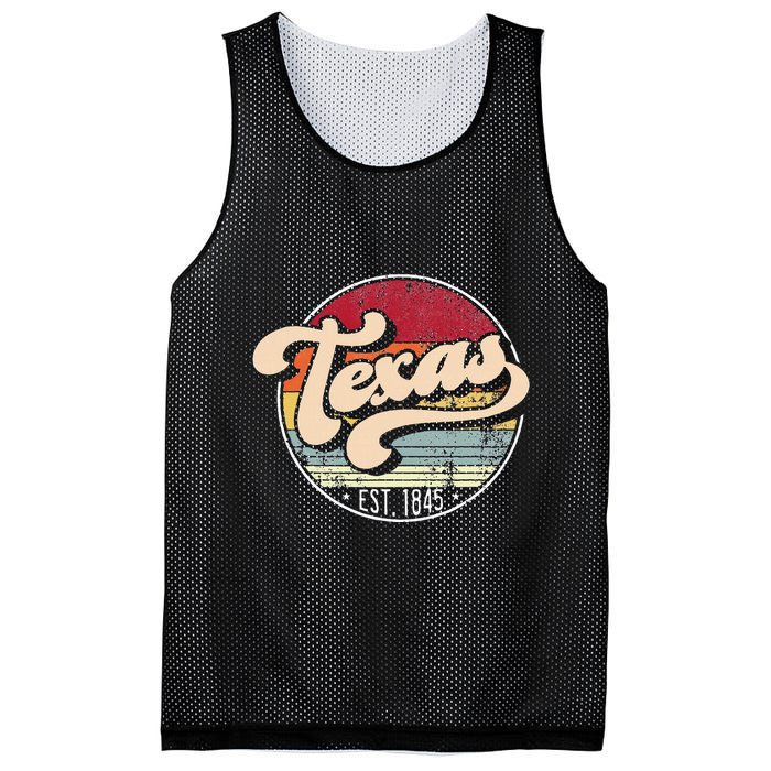 Retro Texas Home State Tx Cool 70s Style Sunset Mesh Reversible Basketball Jersey Tank