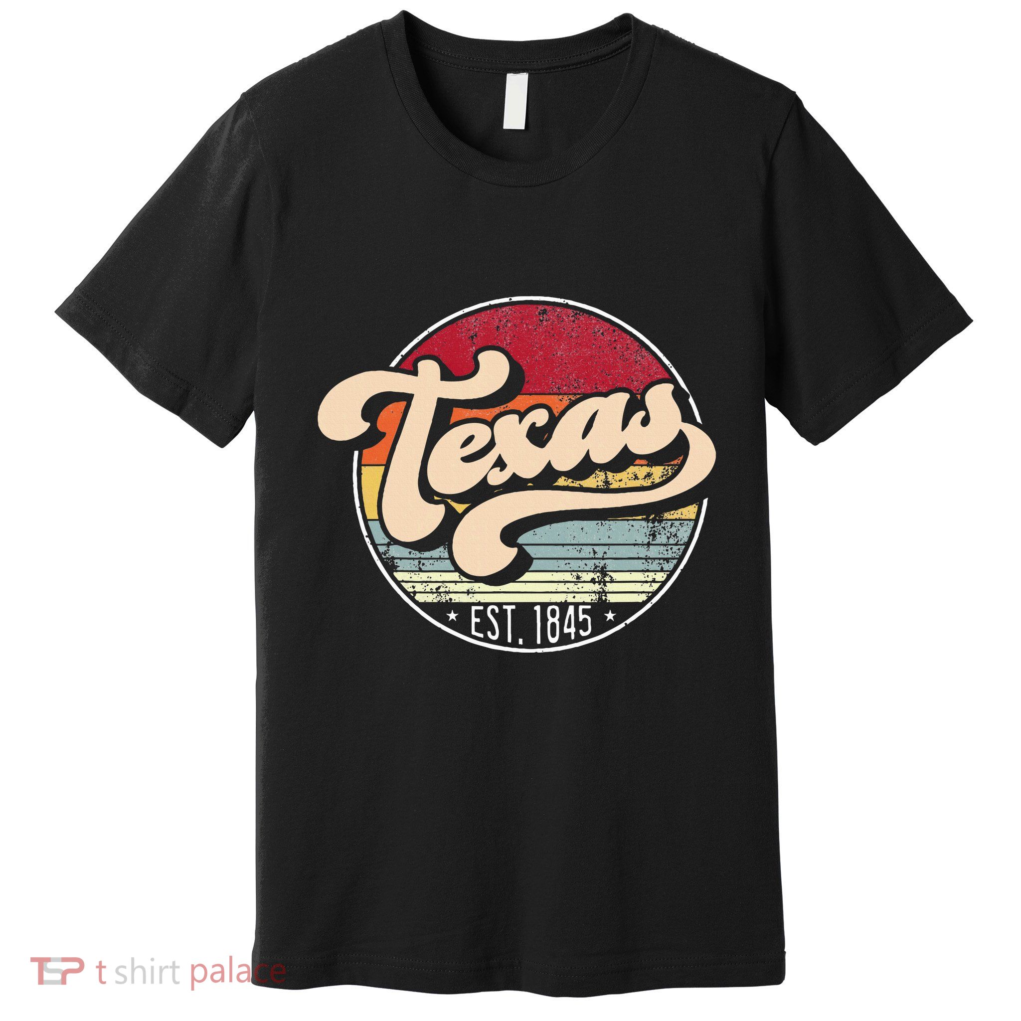Retro Texas Home State Tx Cool 70s Style Sunset Premium T-Shirt