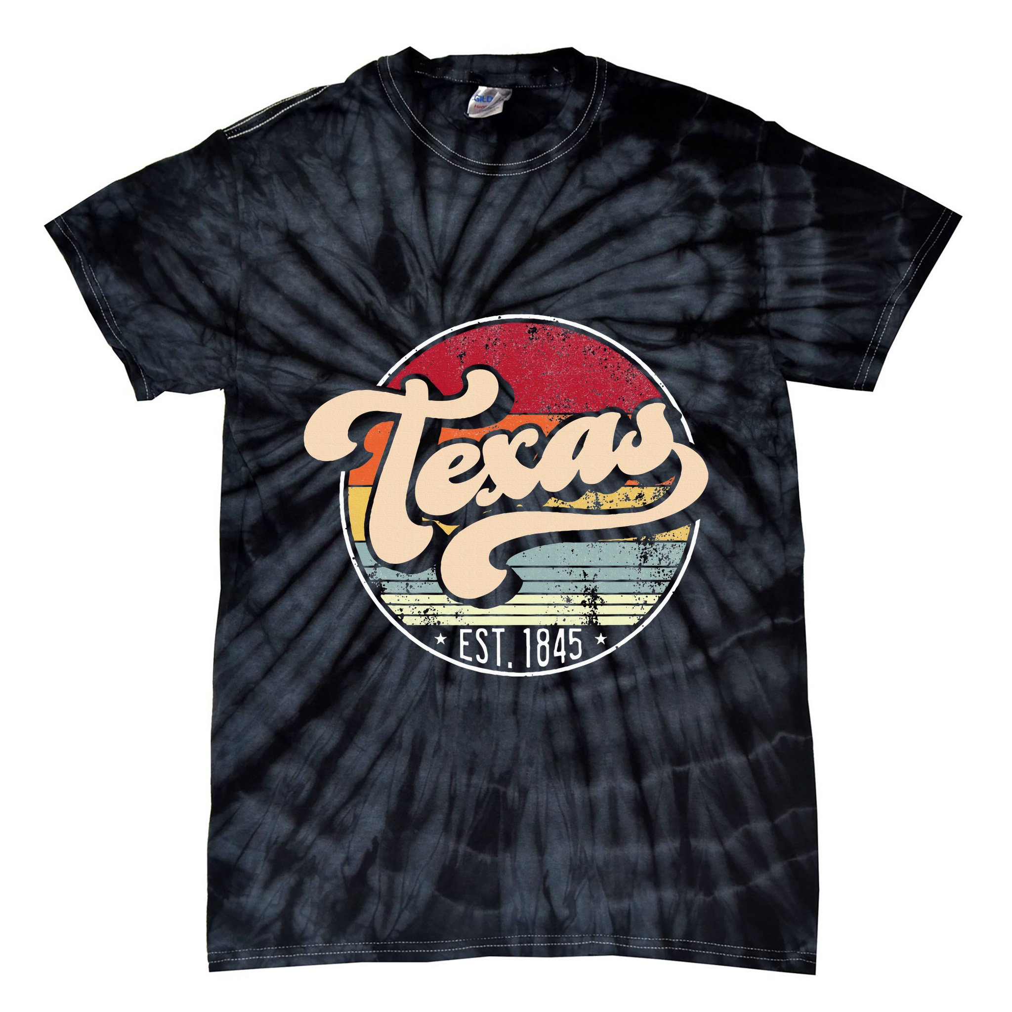 Retro Texas Home State Tx Cool 70s Style Sunset Tie-Dye T-Shirt