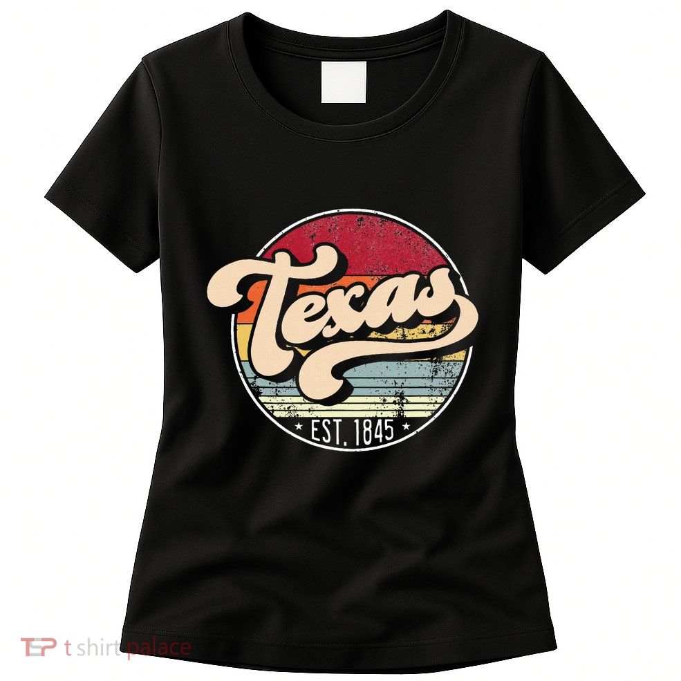 Retro Texas Home State Tx Cool 70s Style Sunset Womens T-Shirt