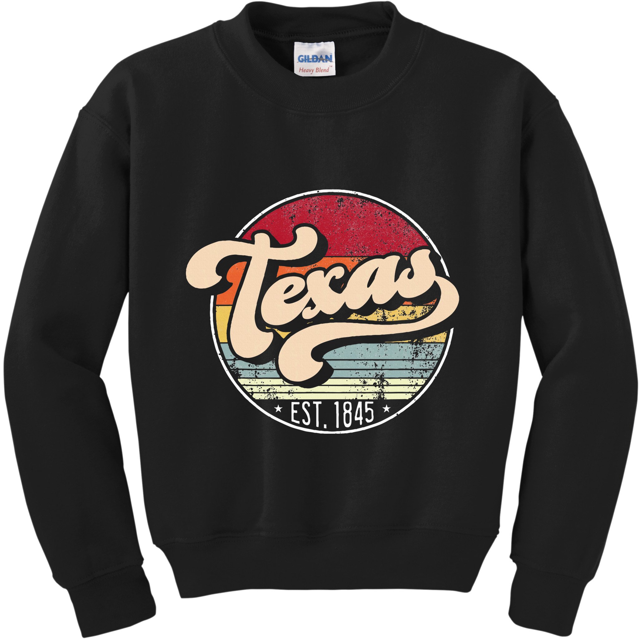 Retro Texas Home State Tx Cool 70s Style Sunset Kids Sweatshirt