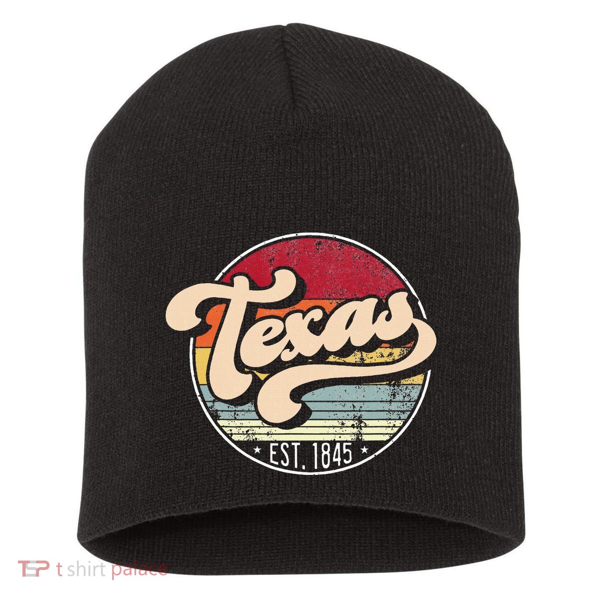 Retro Texas Home State Tx Cool 70s Style Sunset Short Acrylic Beanie