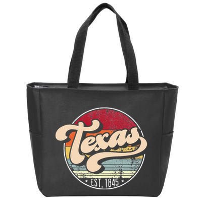 Retro Texas Home State Tx Cool 70s Style Sunset Zip Tote Bag