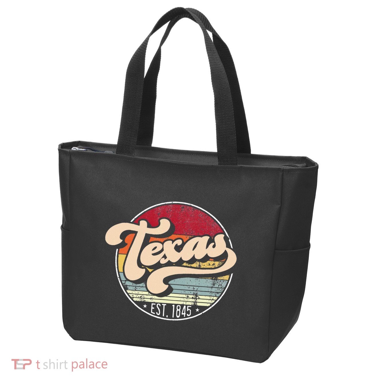 Retro Texas Home State Tx Cool 70s Style Sunset Zip Tote Bag