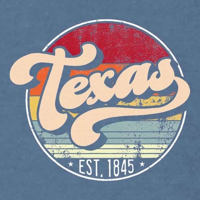 Retro Texas Home State Tx Cool 70s Style Sunset Garment-Dyed Sweatshirt