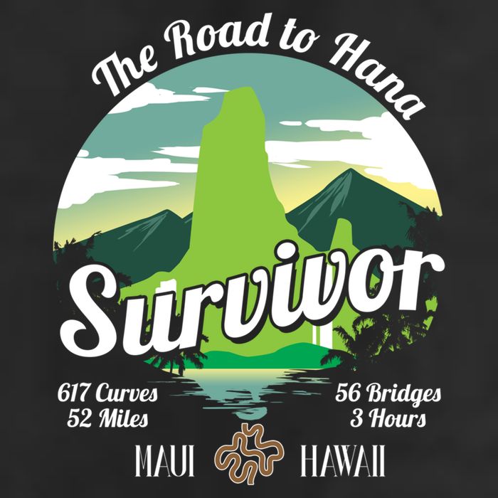 Road To Hana Survivor Curvy Palm Maui Hawaii Lover Gift Cool Comfort Performance Bucket Hat