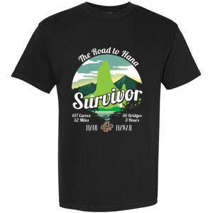 Road To Hana Survivor Curvy Palm Maui Hawaii Lover Gift Garment-Dyed Heavyweight T-Shirt