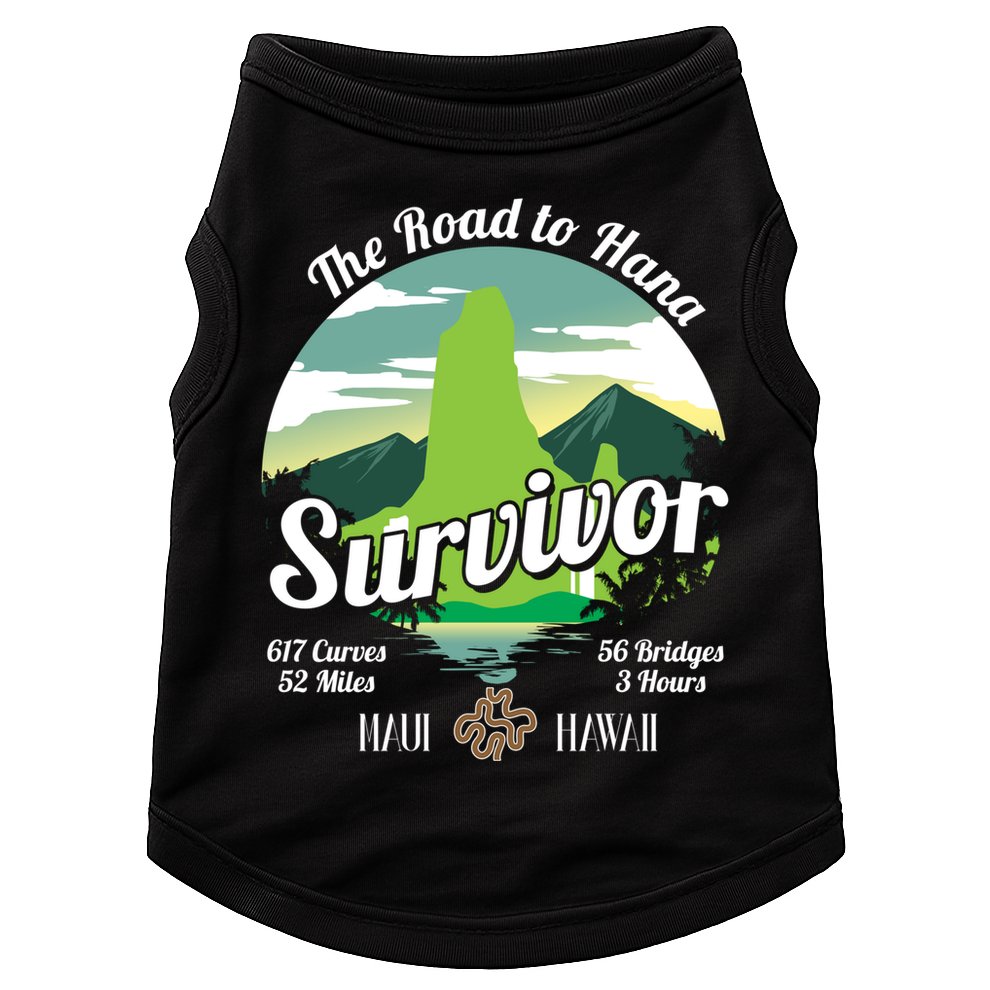 Road To Hana Survivor Curvy Palm Maui Hawaii Lover Gift Doggie Tank