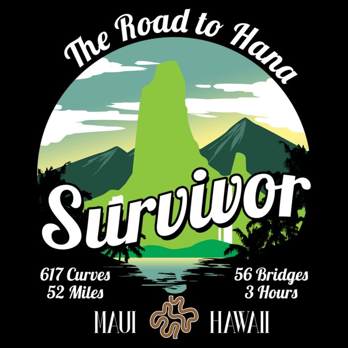 Road To Hana Survivor Curvy Palm Maui Hawaii Lover Gift Cooling Performance Crew T-Shirt