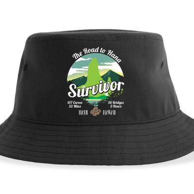 Road To Hana Survivor Curvy Palm Maui Hawaii Lover Gift Sustainable Bucket Hat