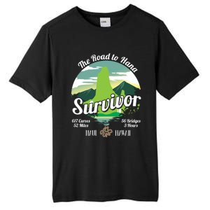 Road To Hana Survivor Curvy Palm Maui Hawaii Lover Gift Tall Fusion ChromaSoft Performance T-Shirt