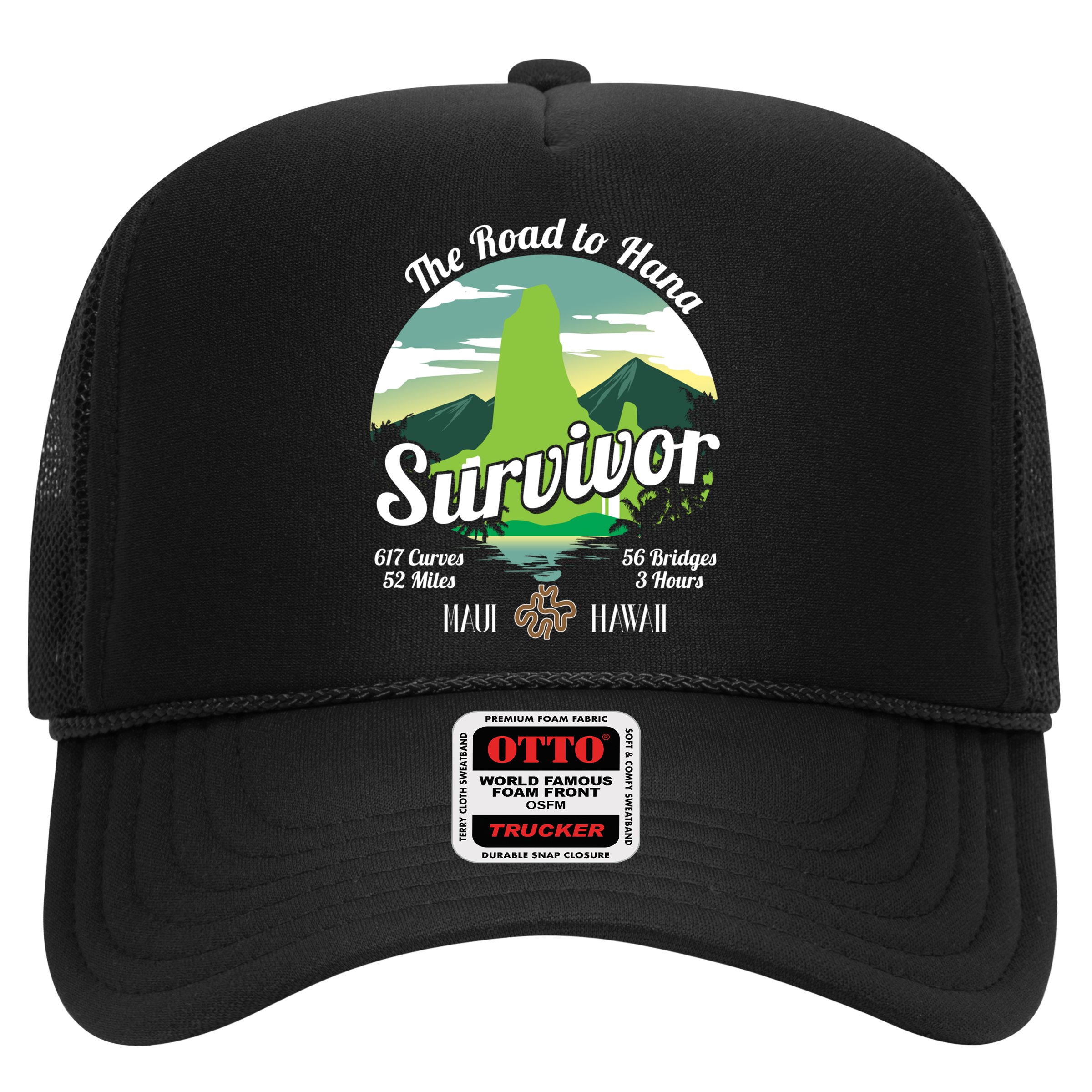 Road To Hana Survivor Curvy Palm Maui Hawaii Lover Gift Hat