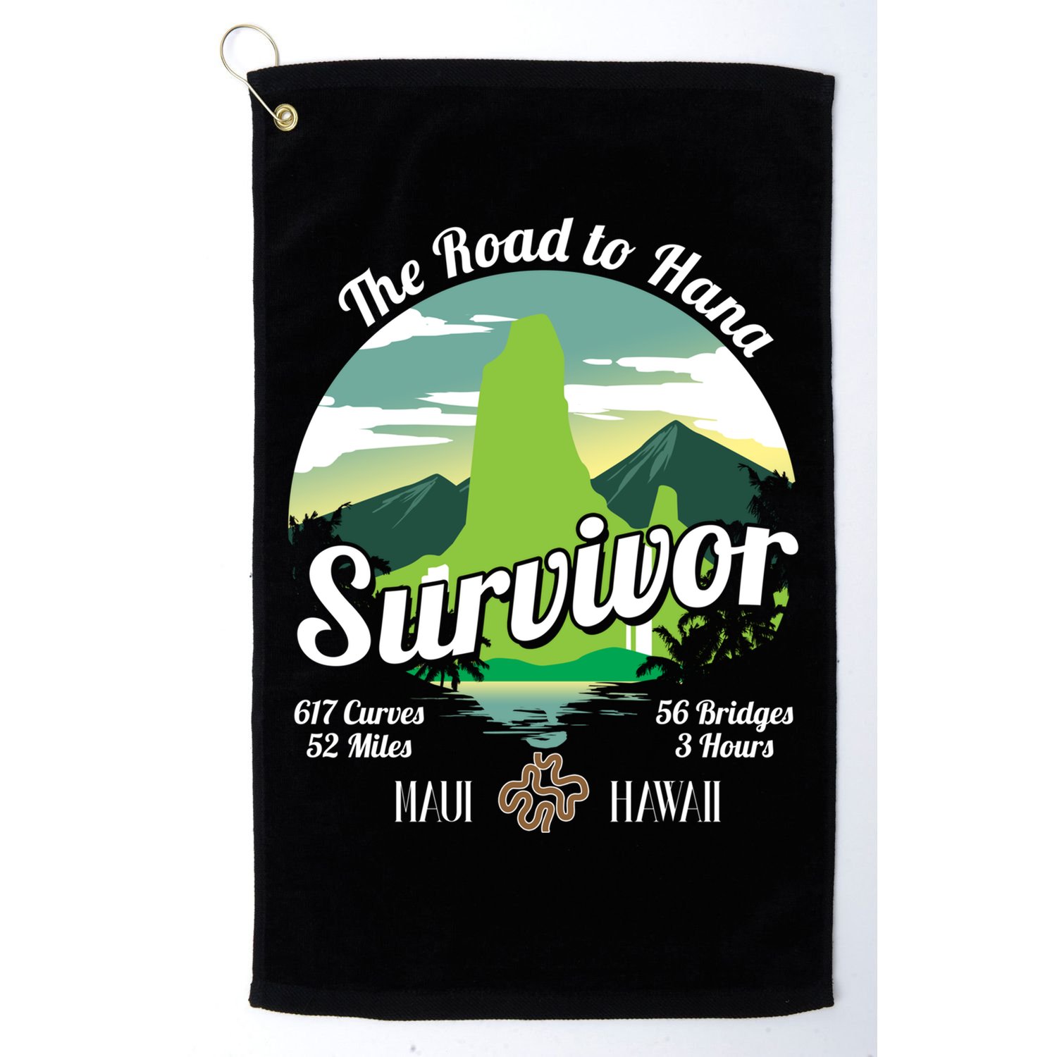 Road To Hana Survivor Curvy Palm Maui Hawaii Lover Gift Golf Towel
