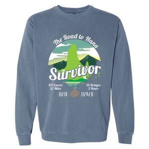 Road To Hana Survivor Curvy Palm Maui Hawaii Lover Gift Garment-Dyed Sweatshirt