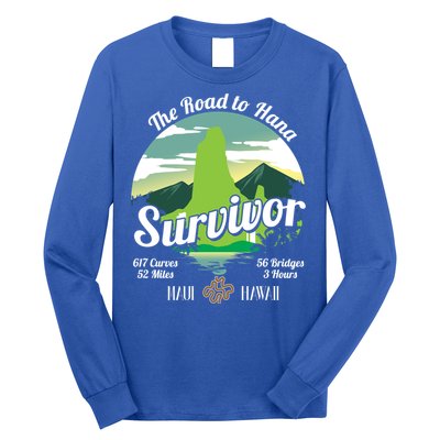 Road To Hana Survivor Curvy Palm Maui Hawaii Lover Gift Long Sleeve Shirt