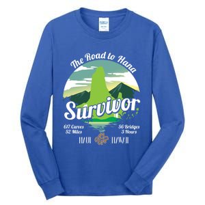 Road To Hana Survivor Curvy Palm Maui Hawaii Lover Gift Tall Long Sleeve T-Shirt