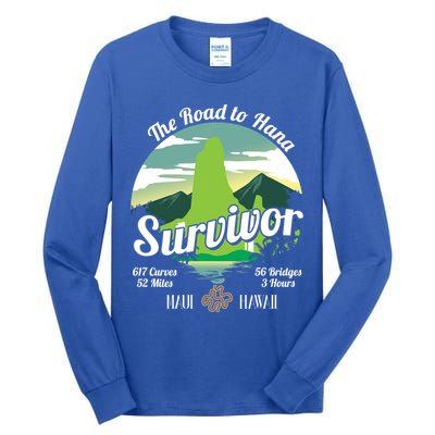 Road To Hana Survivor Curvy Palm Maui Hawaii Lover Gift Tall Long Sleeve T-Shirt