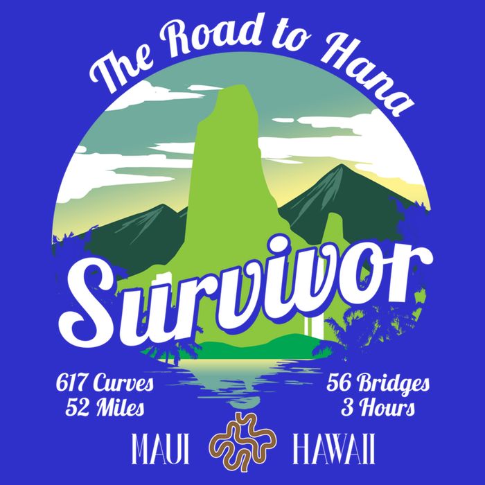 Road To Hana Survivor Curvy Palm Maui Hawaii Lover Gift Tall Long Sleeve T-Shirt