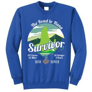 Road To Hana Survivor Curvy Palm Maui Hawaii Lover Gift Tall Sweatshirt