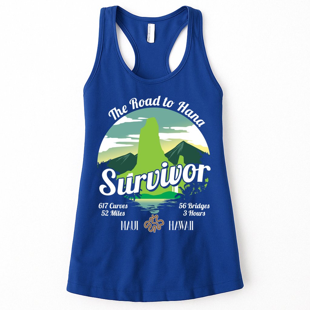 Road To Hana Survivor Curvy Palm Maui Hawaii Lover Gift Womens Tank Top