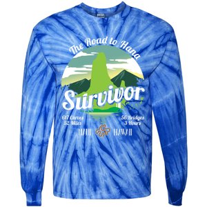 Road To Hana Survivor Curvy Palm Maui Hawaii Lover Gift Tie-Dye Long Sleeve Shirt