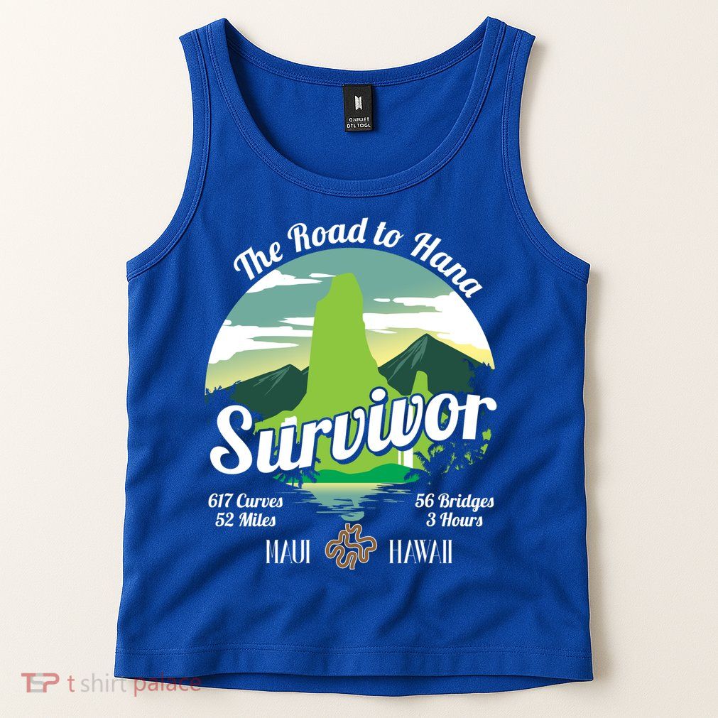 Road To Hana Survivor Curvy Palm Maui Hawaii Lover Gift Tank Top
