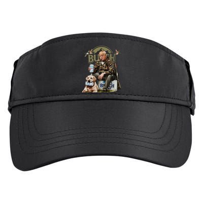 Retro Trump Hunting Deer Funny Beer Drinking Hunting On Back Adult Drive Performance Visor