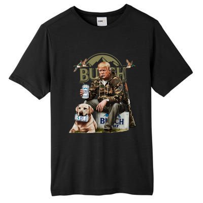 Retro Trump Hunting Deer Funny Beer Drinking Hunting On Back Tall Fusion ChromaSoft Performance T-Shirt