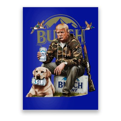 Retro Trump Hunting Deer Funny Beer Drinking Hunting On Back Poster