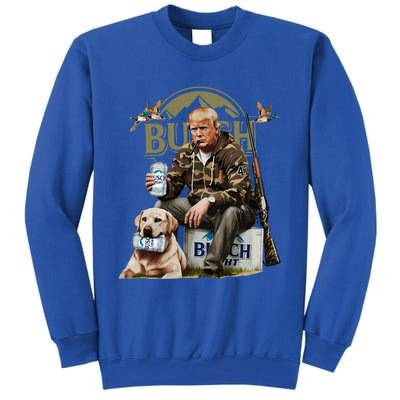 Retro Trump Hunting Deer Funny Beer Drinking Hunting On Back Tall Sweatshirt