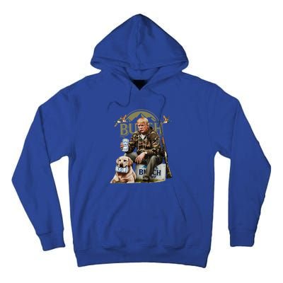 Retro Trump Hunting Deer Funny Beer Drinking Hunting On Back Tall Hoodie